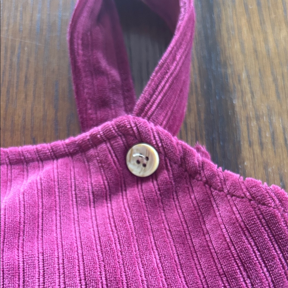 Laura Ashley Velour Ruffle Romper - Picture 3 of 4